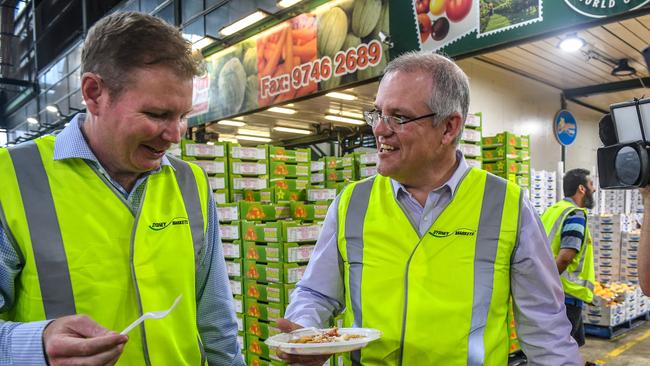 Craig Laundy with then-treasurer Scott Morrison in 2017.