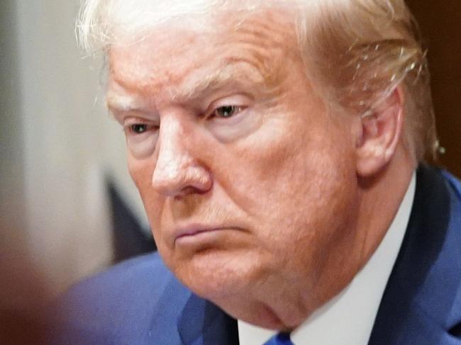 US President Donald Trump looks on during a meeting with military leaders and his national security team in the Cabinet Room of the White House in Washington, DC on May 9, 2020. (Photo by MANDEL NGAN / AFP)