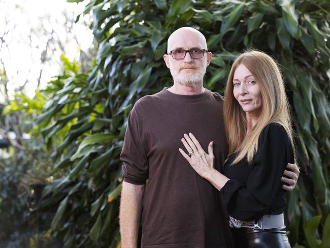 Toni Burcher and her husband Robert Cowling posing at their home. (News Corp/Attila Csaszar)