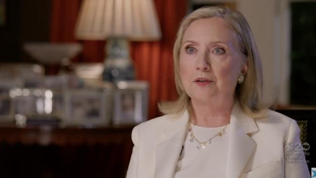 HIllary Clinton speaks at the 2020 Democratic National Convention. Picture: AFP.