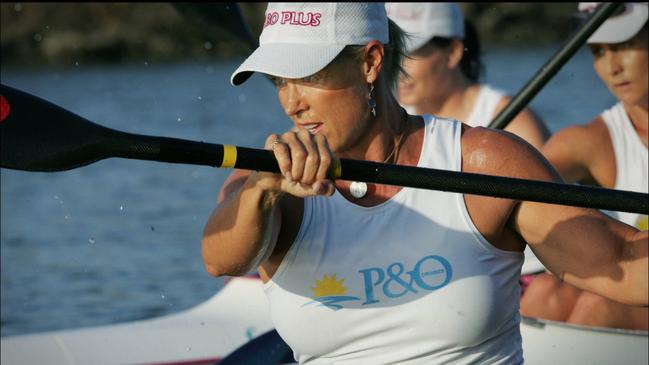 Lisa Curry competed in outrigging and kayaking. Picture: Jamie Hanson