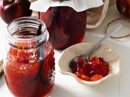 Homemade nectarine jam.