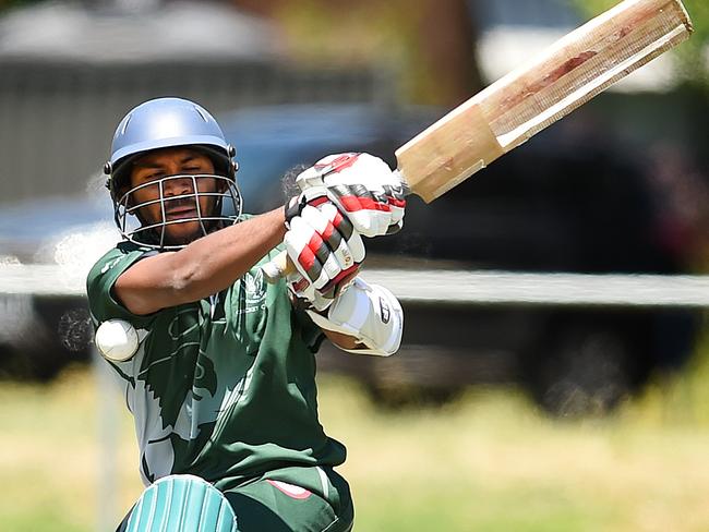 Dinesh Cooray made a century to get Airport West St Christophers out of trouble on Saturday. Picture: David Smith