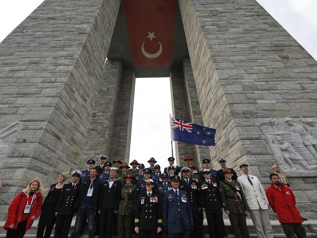 Members of New Zealand armed forces attend the international service in recognition of the Gallipoli campaign. Picture: AP Photo/Emrah Gurel