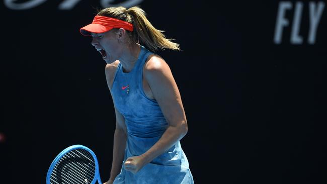 Sharapova fought back in the third set but fell short against the Australian. (Photo by Greg Wood / AFP) 