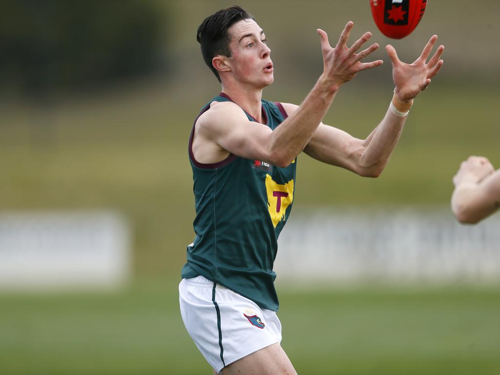 AFL - Tasmania Devils under-18 team in NAB League game against the Northern Knights at Twin Ovals, Kingston. (L-R) Jake Steele (8) playing for the Devils. Picture: MATT THOMPSON