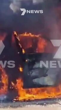 Car bursts into flames in Archerfield, Queensland (7NEWS)