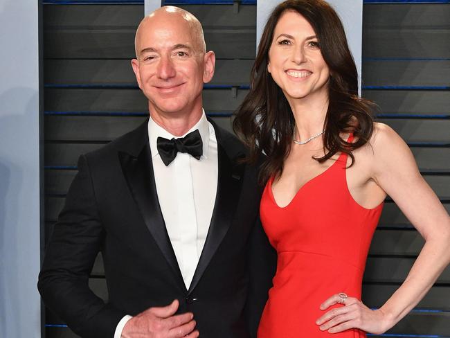 Jeff Bezos and MacKenzie Bezos before the split. Picture: Getty