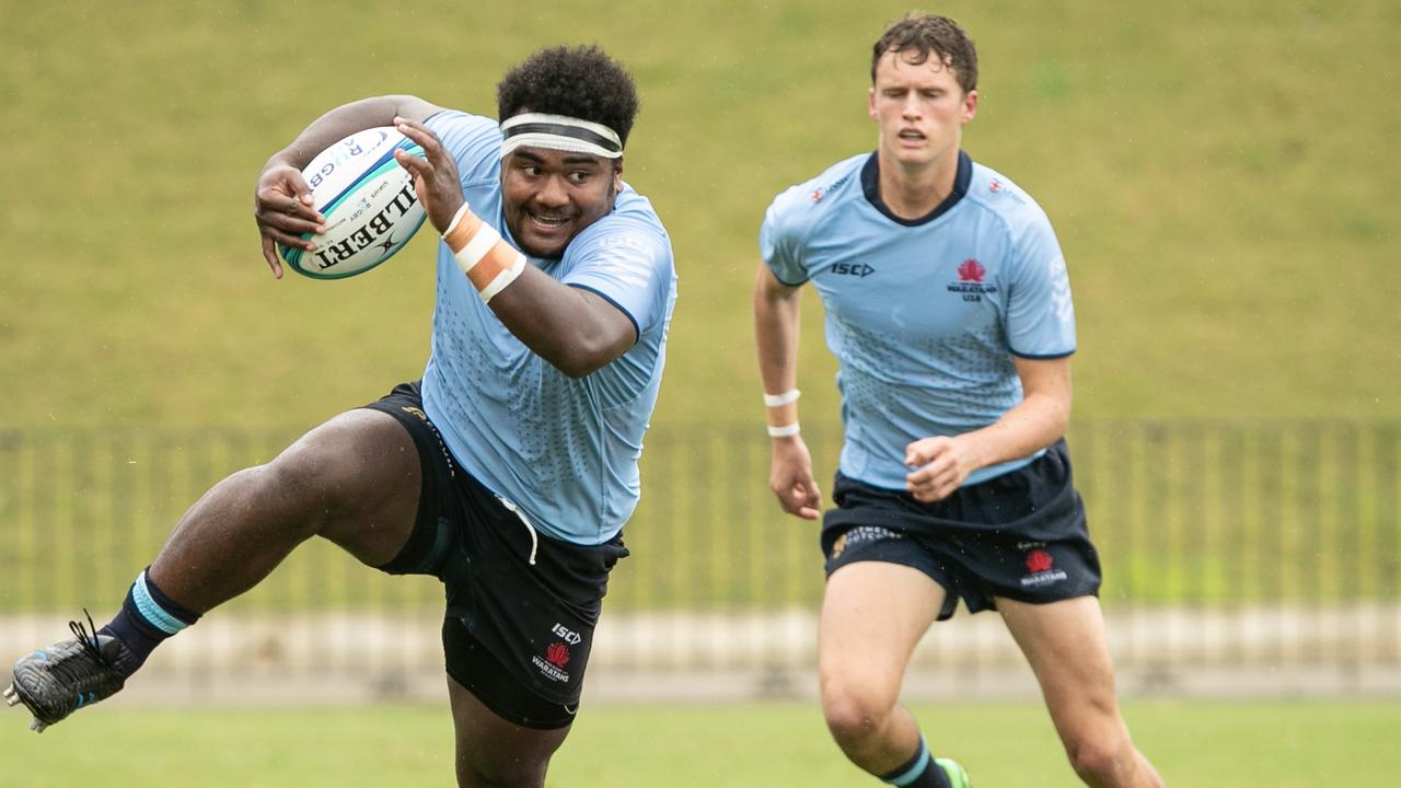 Poni Ravubale on the burst in the Waratahs win. Picture: Julian Andrews