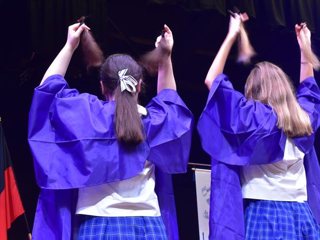 Year 12 students at Loreto College 'Rocked the Chop' for the Cancer Council's Ponytail Project.