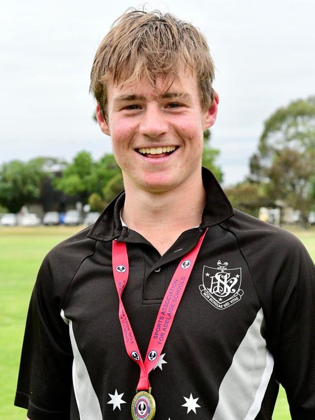 Adelaide High School's Jack Matchett was awarded man of the match in his side's 2021 SAAS T20 division one grand final victory over Sacred Heart. Picture: Leo Panzarino