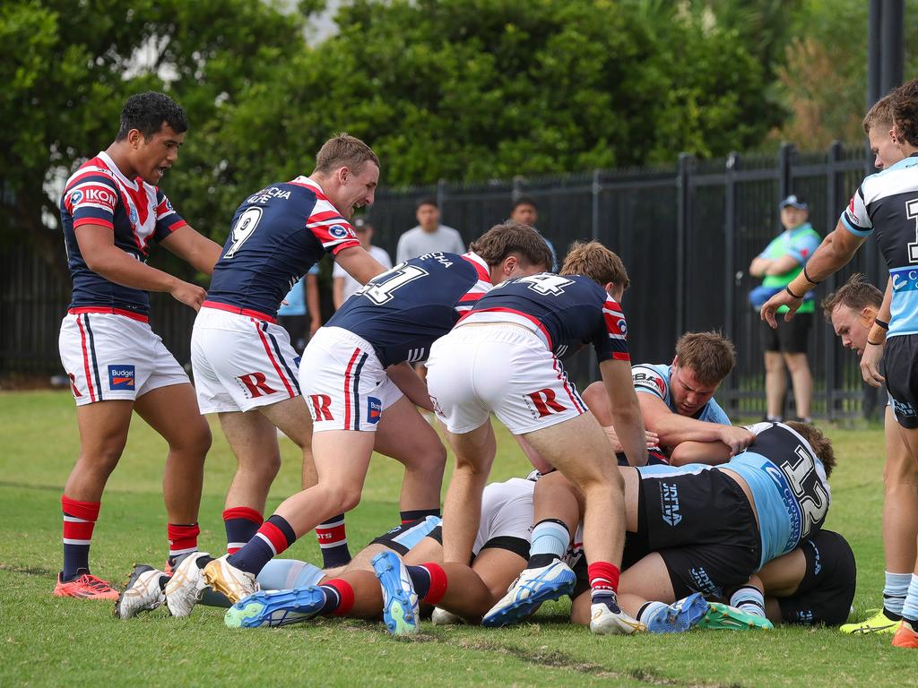 Roosters first try to Phillip Lavakeiaho. Picture: Adam Wrightson Photography