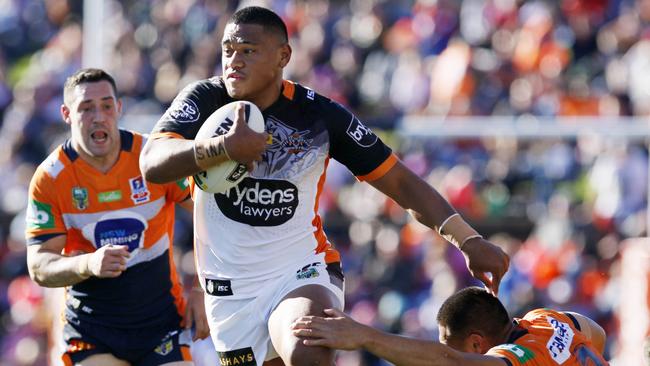 After a bright start to his NRL career with the Wests Tigers, Matty Johns says Moses Suli is approaching a crossroads in his career. Photo: Darren Pateman