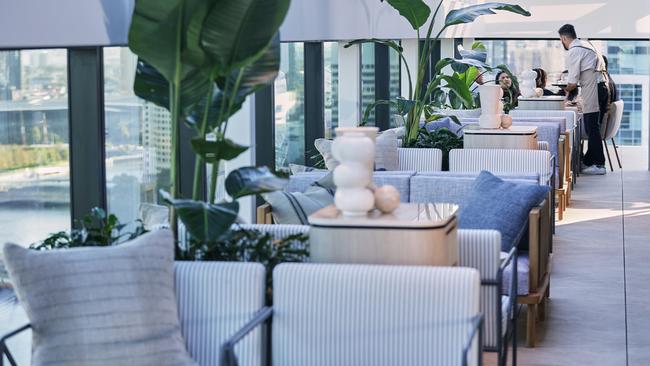 The terrace of Fleet on level 22 of the Vibe Hotel.