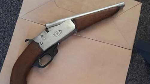 One of the firearms allegedly seized by police during the arrest at Wallsend on Monday. Picture: NSW Police.