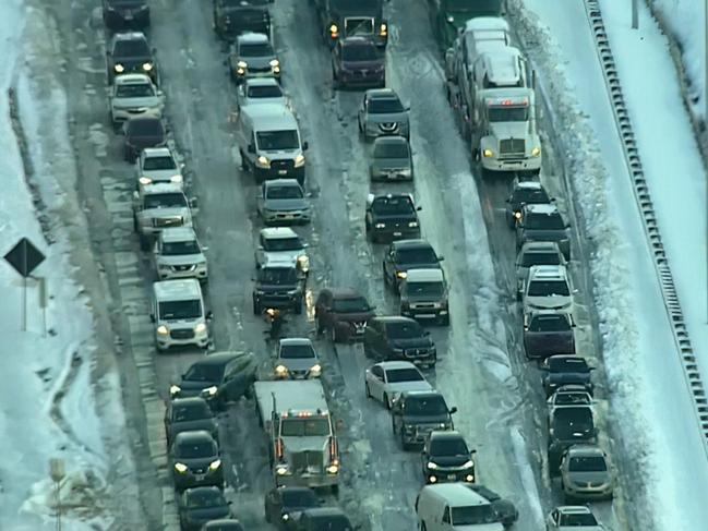 The Virginia Department of Transportation was warning motorists to avoid travel on I-95 until lanes reopen and congestion clears. Picture: Fox News