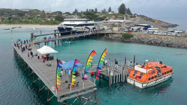 Sun Princess became the first cruise ship to return Kangaroo Island in support of the local community devastated by bushfires. Pictures: Princess Cruises