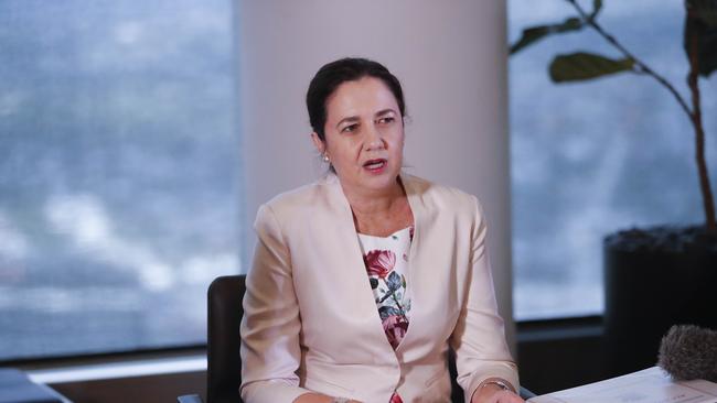 Queensland Premier Anna Palaszczuk announces her new economic team in Brisbane, Sunday, December 10, 2017. Queensland Premier Annastacia Palaszczuk has given the treasury portfolio to her deputy Jackie Trad in a reshuffle of cabinet following the election. (AAP Image/Glenn Hunt) NO ARCHIVING