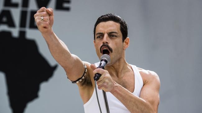 Rami Malek as Freddie Mercury in Bohemian Rhapsody.