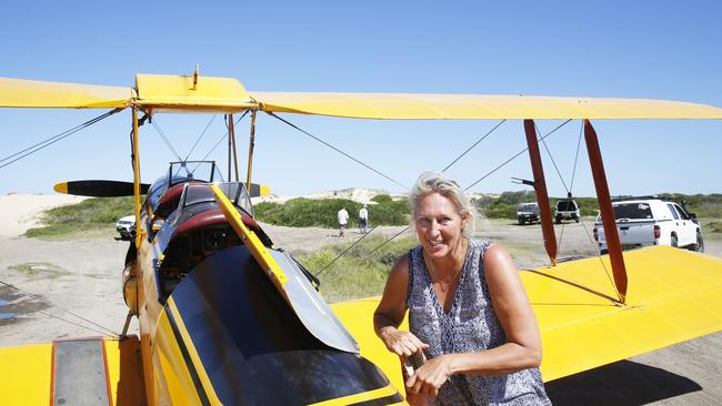 Charlotte Zeederberg made a spectacular emergency landing on Blacksmith’s Beach in her 1942 Tiger Moth. Picture: Peter Lorimer