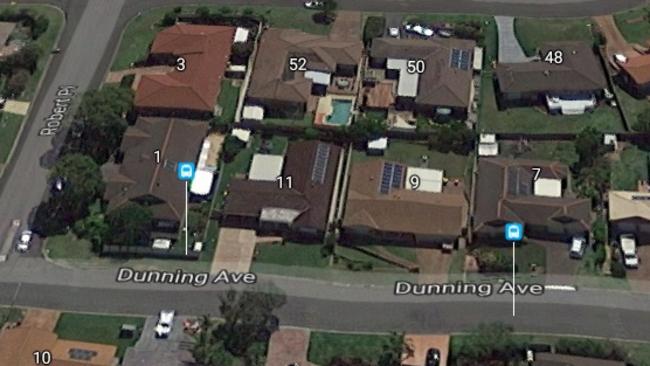 Dunning Avenue Bateau Bay bus stops. Image: Google Maps.