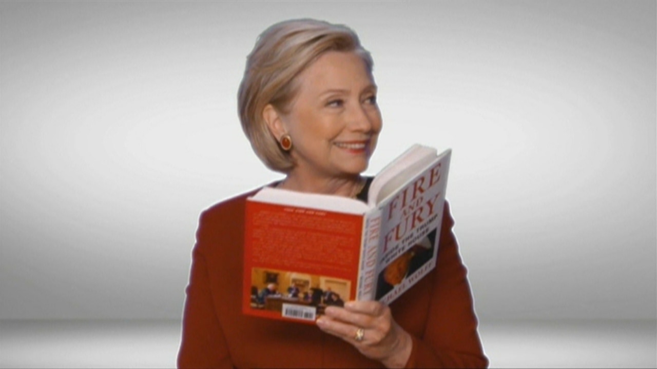 Clinton reads Fire and Fury at the Grammy Awards