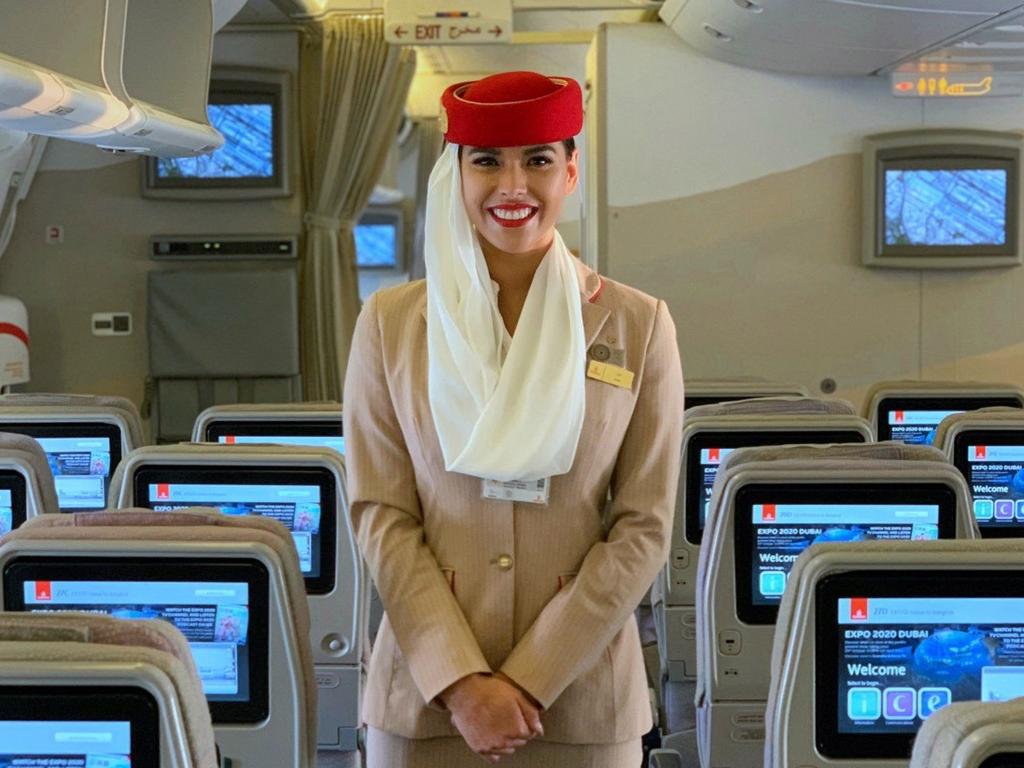 Cara Eastman is a member of Emirates' cabin crew. Picture: Emirates