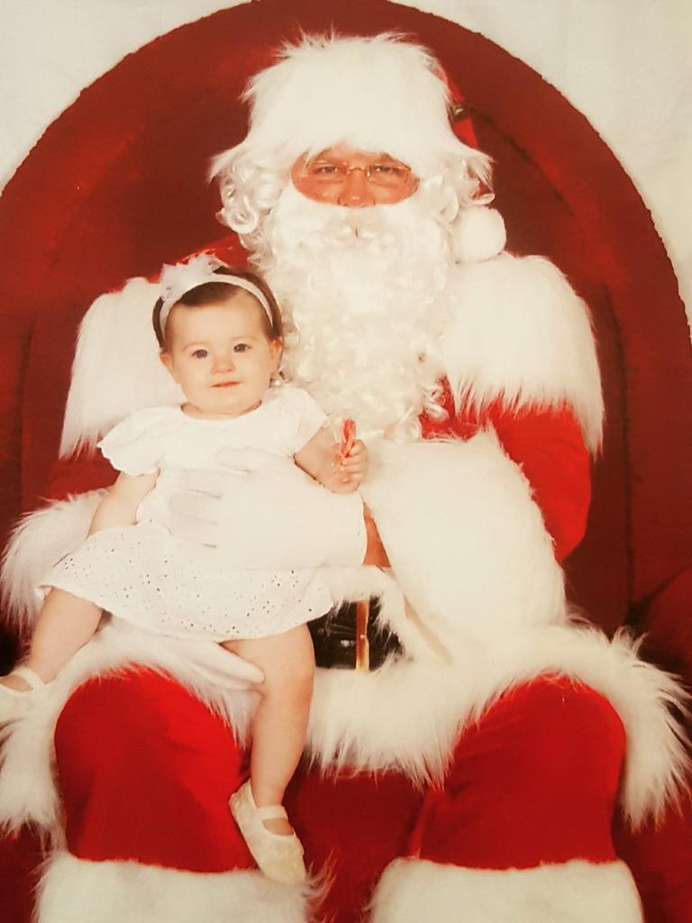 Sarah Hoey sent in her daughter's first Santa photo.