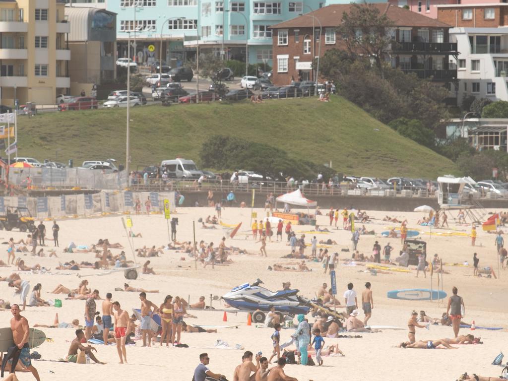 Sydney councils have announced a raft of beach closures after people flocked to Bondi Beach on Friday and Saturday. Picture: AAP Image/James Gourley