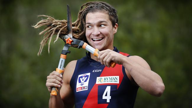 Lowson is cutting off his dreadlocks to raise money for Beyond Blue. Picture: David Caird