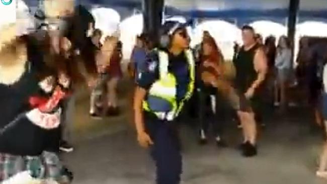 This cop cut loose on the Big Day Out dance floor - but was it not a good look? Picture: YouTube.