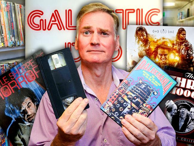 Steve Zivkovic, owner, operator, manager of Adelaide's last dedicated movie rental business. Art: Steve Grice/The Advertiser.