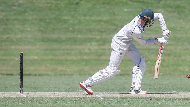 Rock solid Harley Malpass in defence – he scored another century in round 6 action. Photography by Stephen Archer