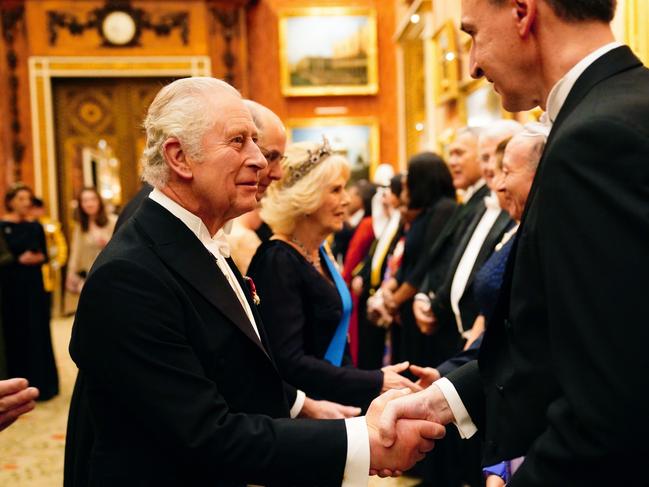 King Charles III during a diplomatic corps reception at Buckingham Palace. Picture: Getty