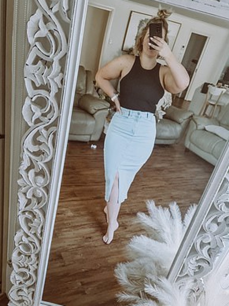 The stylish yet affordable skirt has been praised online with another woman recently sharing her bargain buy on Facebook. Picture: Facebook