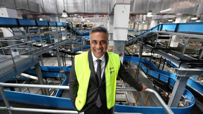 Australia Post chief executive Ahmed Fahour at the company’s new Melbourne parcels facility.