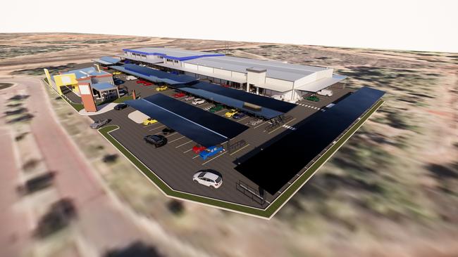 An artist’s impression of the proposed Dan Murphy’s on Darwin airport land.