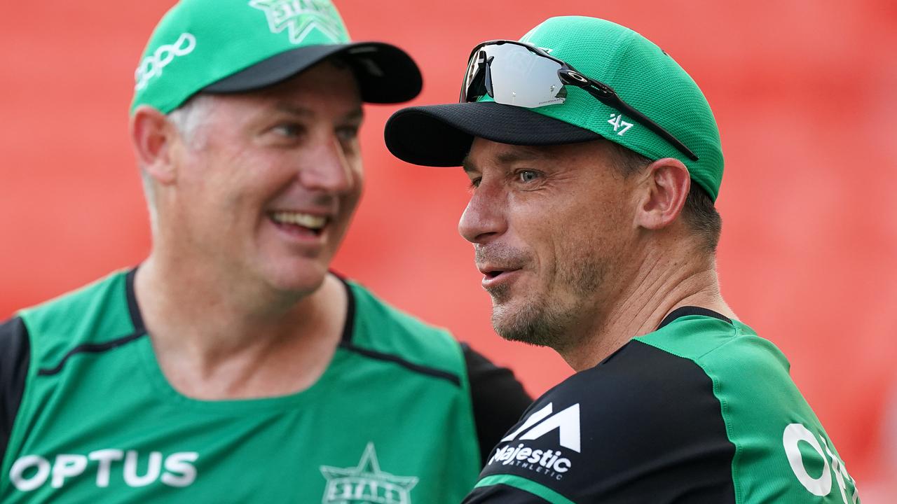 David Hussey (pictured with Dale Steyn) has finished up as Stars coach.