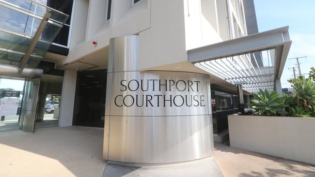 Hitchenson was hauled before the Southport Magistrates Court for his repeated touching of a woman’s leg on a flight to the Gold Coast Picture: NewsWire / Richard Gosling