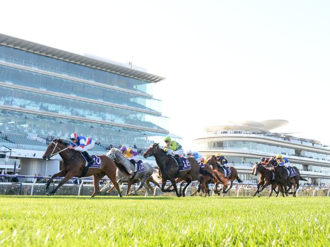 Losesomewinmore ridden by Michael Dee wins the Stud and Stable Staff Awards at Flemington Racecourse on May 18, 2024 in Flemington, Australia. (Photo by Brett Holburt/Racing Photos via Getty Images)