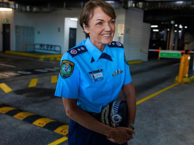 NSW Police Commissioner, Karen Webb, leaves 2GB on Monday after her interview with Ray Hadley. Picture: Justin Lloyd.