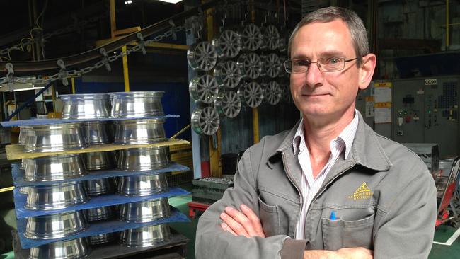 Locally-made ... ROH Wheels boss Bill Davidson. The Adelaide company is Australia’s oldest and last remaining wheel manufacturer. Picture: Joshua Dowling.