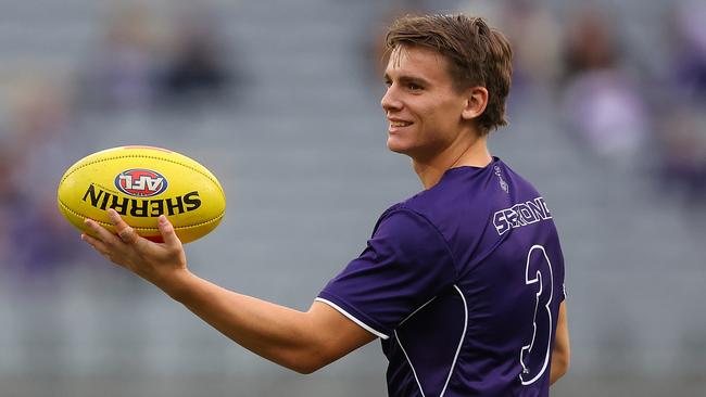 Caleb Serong is averaging 116 KFC SuperCoach points a game this season. Picture: Paul Kane/Getty Images