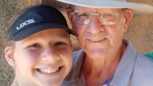 Musician Neve Longmire and her grandfather Frank Ford, 82. Picture supplied