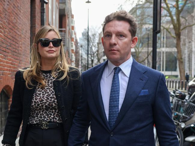 Nick Candy, co-founder of Candy and Candy Ltd., right, and Holly Vallance, actress and singer, arrives for the launch of Popular Conservatism, in London, UK, on February 6, 2024. Picture: Hollie Adams/Bloomberg via Getty Images