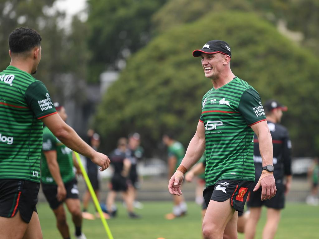 Campbell Graham has crowned Jack Wighton as Souths’ No.1 centre, admitting he has a lot to learn from the former Raider. Picture: Rabbitohs Digital.