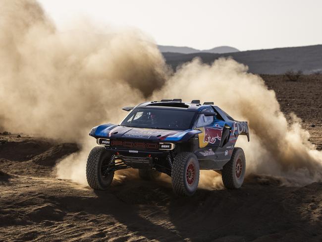 Ford drivers Matthias Ekstrom and Carlos Sainz tested the Raptor T1+ in Motocco ahead of the Dakar Rally. Photo: Supplied