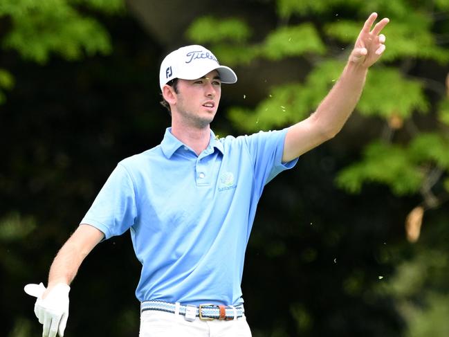 Elvis Smylie on course at the Australian PGA Championship at Royal Queensland. Picture: Getty Images