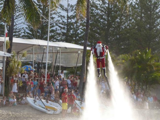 Carols at Oxenford will feature Santa arriving in style on a water jet pack.