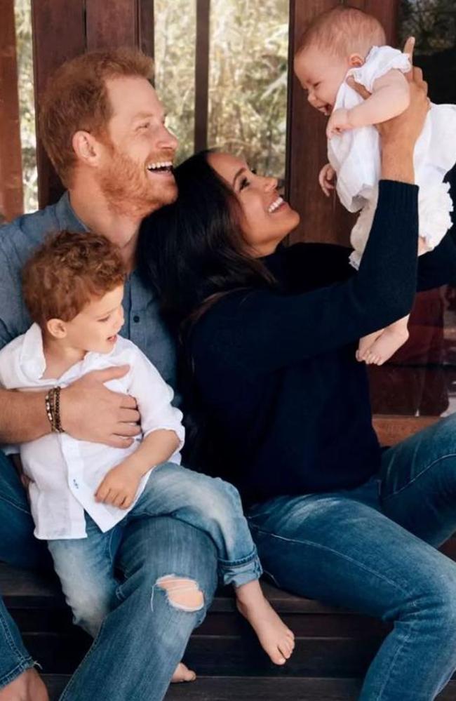 Harry and Meghan with Archie and Lilibet. Picture: Alexi Lubomirski/The Times